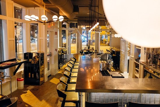 The inside bar of the restaurant MIDA in Boston's south end neighborhood.