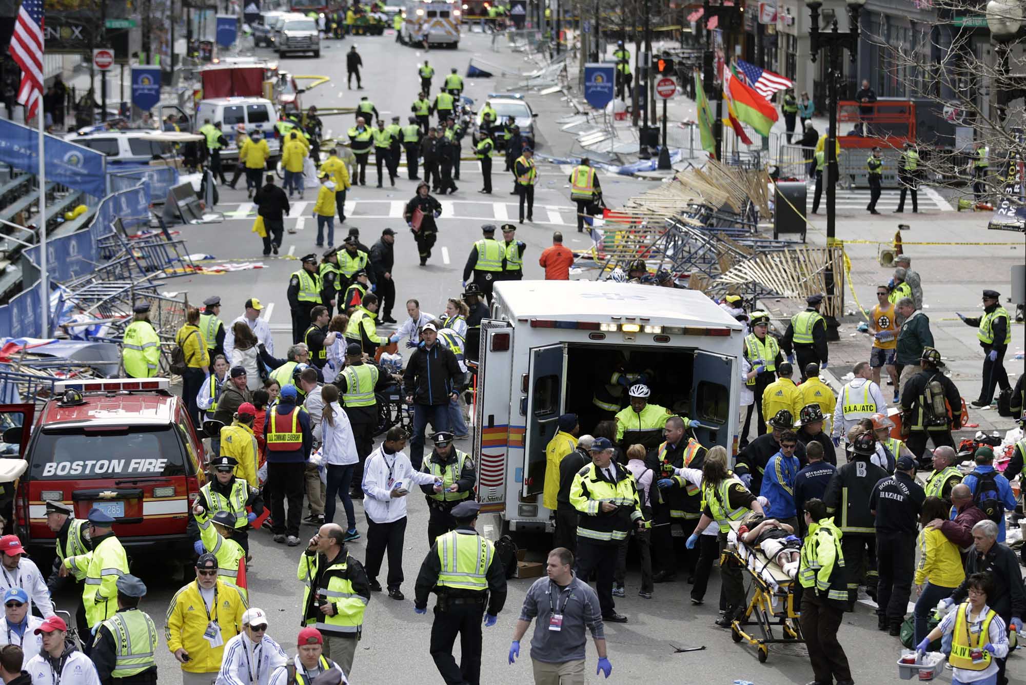 Photo: A plethora of Boston medical professionals are rushing to assist those who were injured after the Boston Marathon Bombing.