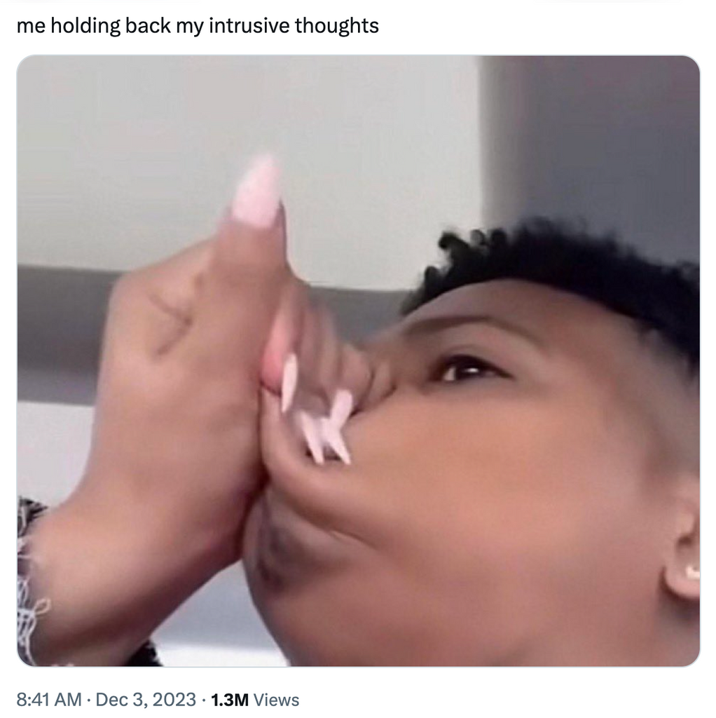Photo courtesy of @badbbyaera on twitter. The photo is of a woman holding someones mouth shut.