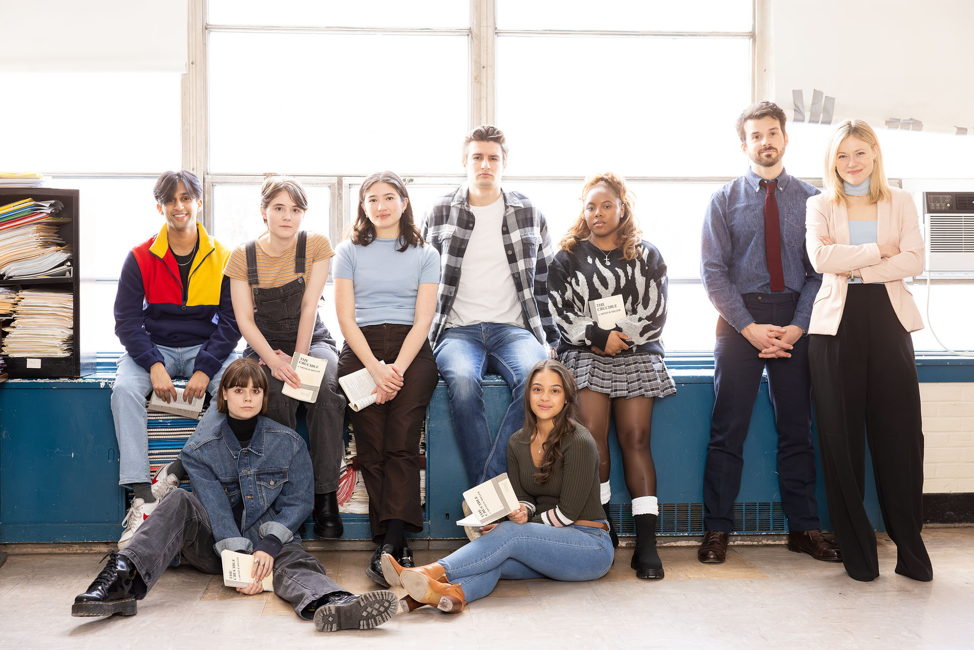 Photo: A group photo of the cast of John Proctor is the Villain
