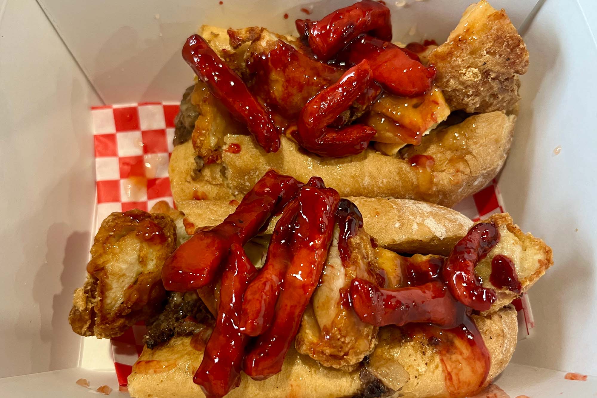 Photo: A picture of Ziggy Bomb's Pu Pu Platter, which is a play on American Chinese food with a steak-and-cheese twist