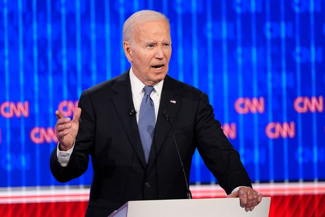 Photo: A picture of President Biden during the presidential debate against Donald Trump