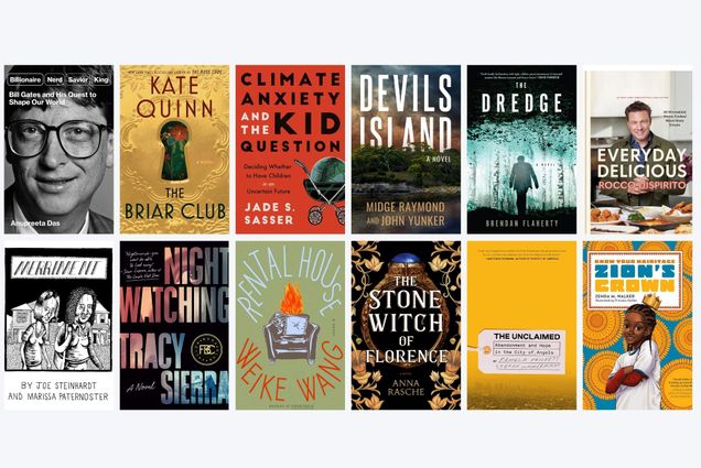 Photo: A collage of twelve book titles, stack in two rows, one on top of the other.