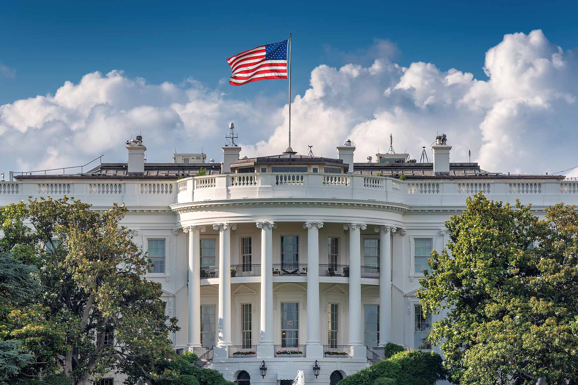 Photo: Tight shot of the White House in Washington D.C.