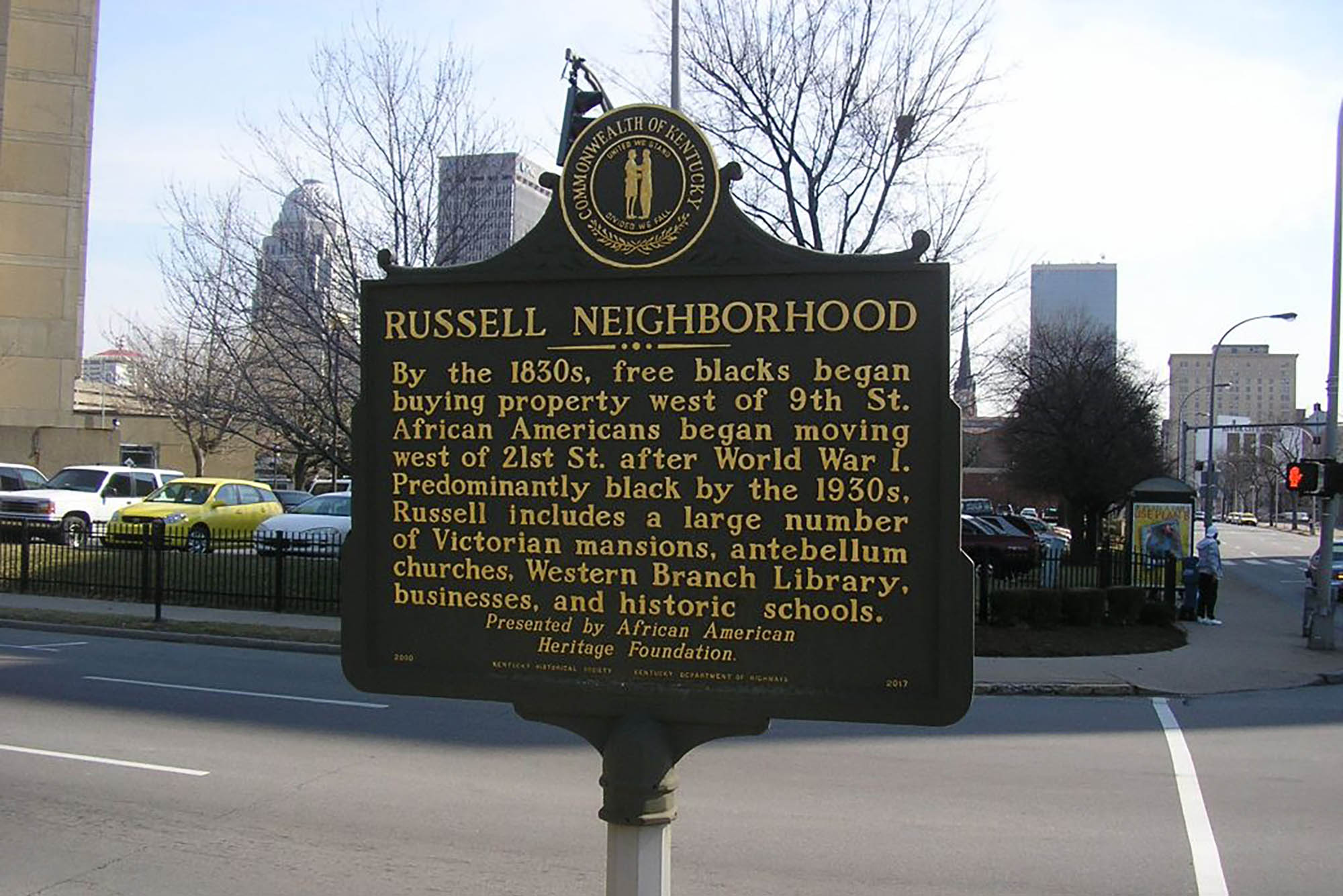Photo: Russel Neighborhood marker in Kentucky.