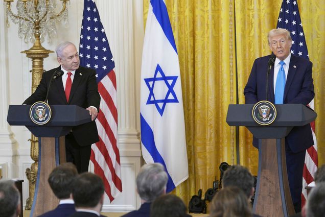 Photo: US President Donald Trump and Prime Minister of the State of Israel Benjamin Netanyahu hold a Gaza Strip crisis press conference