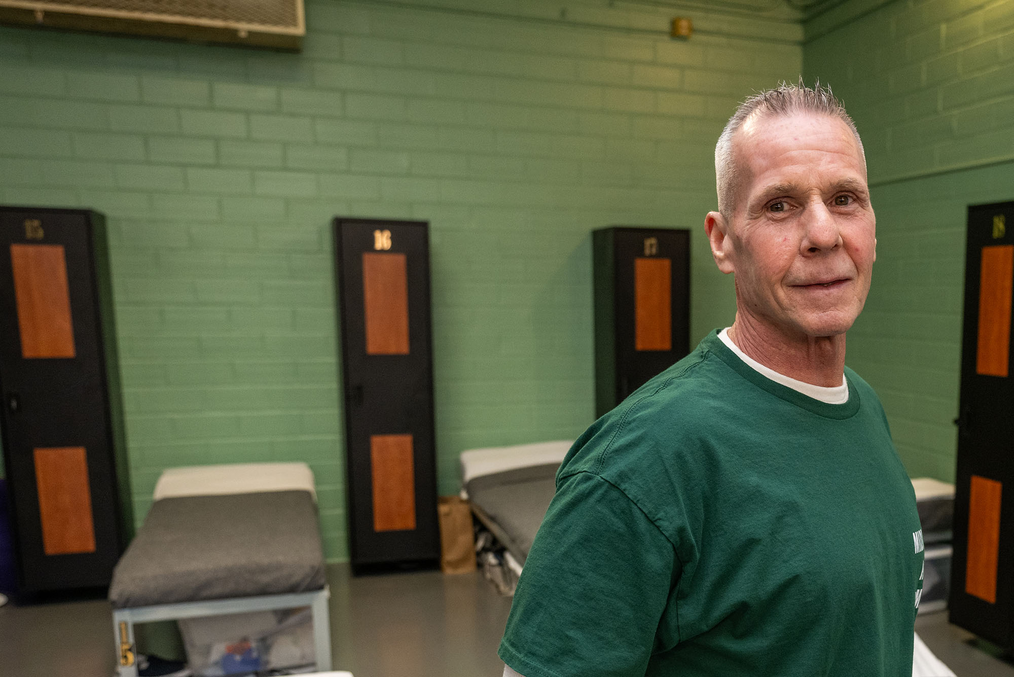 Photo: An older male inmate with white hair pictured inside of a Massachusetts jail