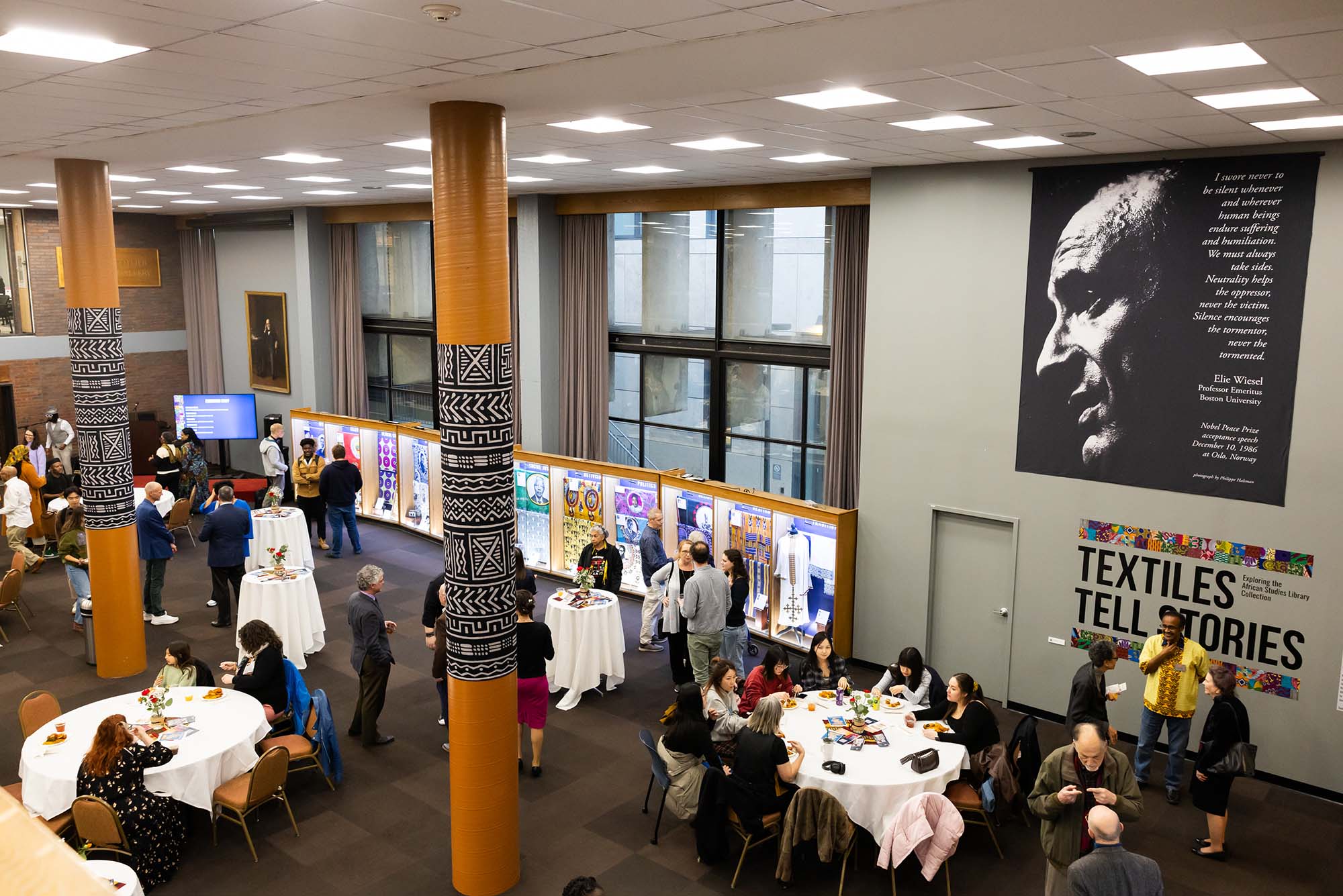 Photo: A room filled with African Textiles for an exhibition.