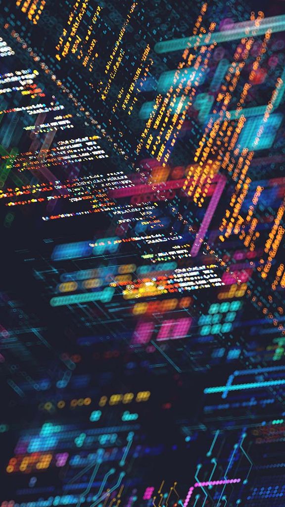 Photo: A stock image of colorful technology and coding