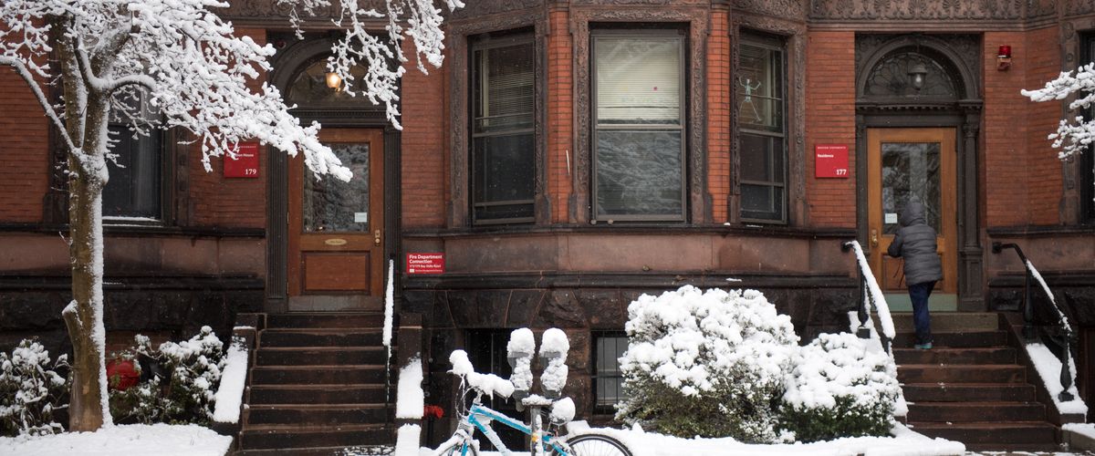 Bay State Road Brownstone in winter