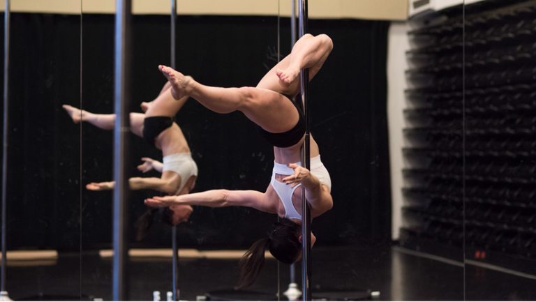 Person pole dancing