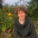 Professor Kahn smiling in front of landscaping of the Mount Auburn cemetery.