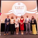 Photo: A group of BU student athletes that won awards at the annual Scarlet and White honors