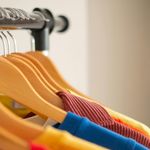 Photo: Clothing on a rack with hangers