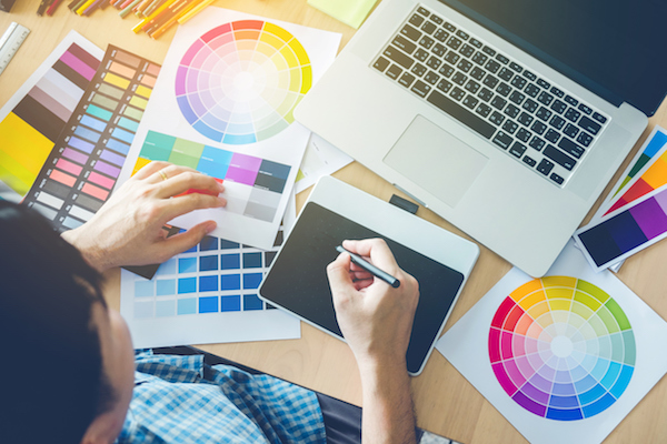 Graphic designer drawing