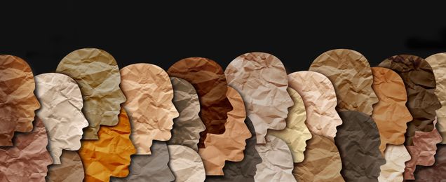 Faces of different colors