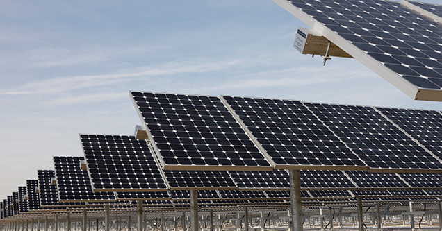 These solar panels, installed at Exelon City Solar in Chicago, were manufactured by SunPower, an American company that does most of its manufacturing outside the US. Photo courtesy of Turner Construction