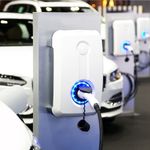 Electric vehicles at charging station