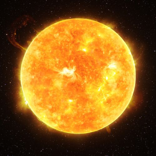 Close up image of the sun