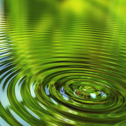 Rippling water reflecting the trees