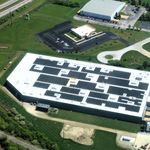 Aerial survey of solar energy manufacturing facilities in Perrysburg, Ohio.