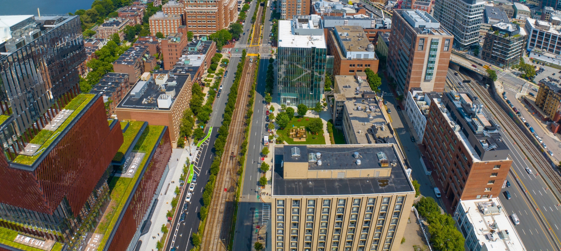 aerial image of Commonwealth Avenue.