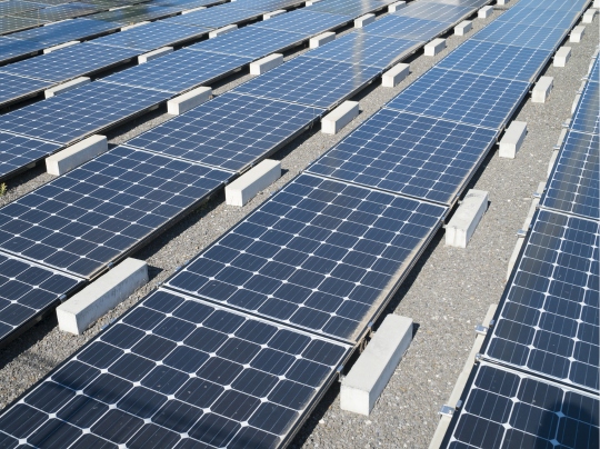 Large-scale solar installation.