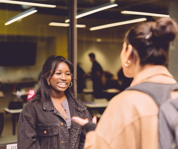 Students at a teaming fair