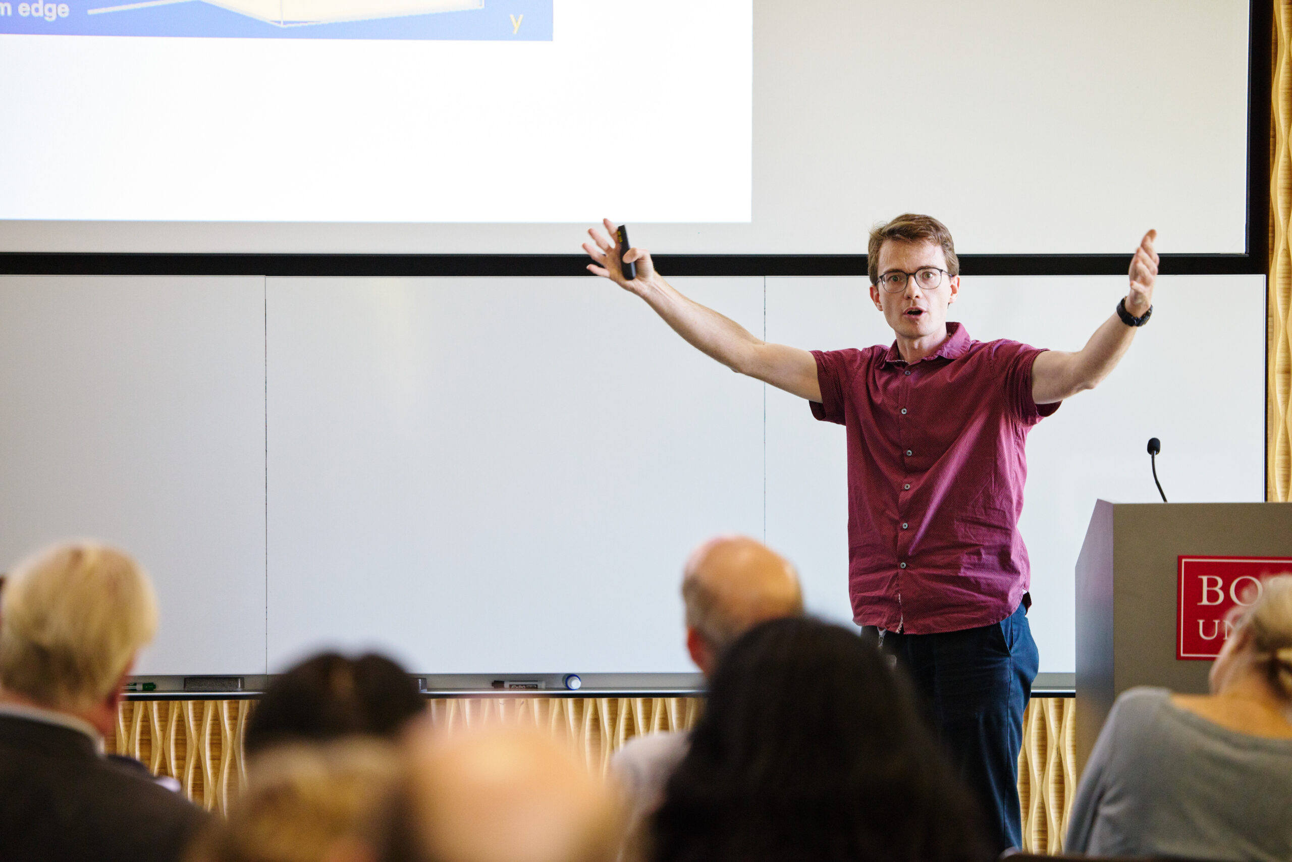 Joe Larkin presenting in colloquium room