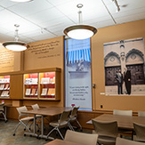 photographs and exhibition cases from the Martin Luther King, Jr. reading room