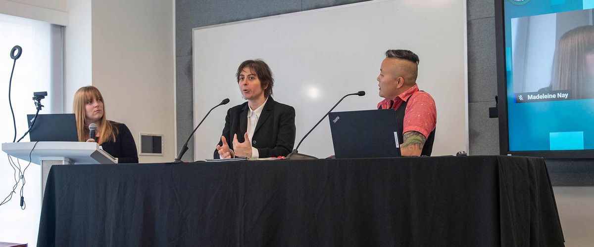 Participants speaking at the 4th annual International White Hat Conference at BU's Metropolitan College