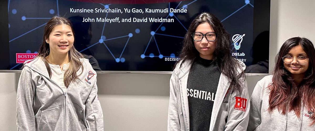 Kaumudi Dande, Yu Gao, and Kunsinee Srivchaiin have come together to formulate a research project that will help Boston University facility managers make critical decisions about what measures to take in planning for climate change.
