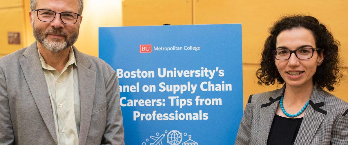 Members of the Boston University community at a Career Night