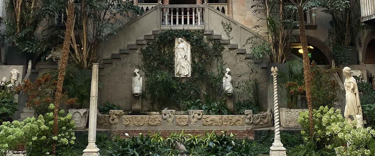 Courtyard of the Isabella Stewart Gardner Museum in Boston, MA