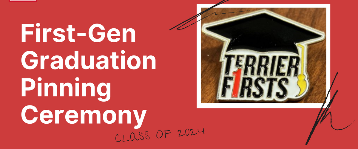 Red Banner with Terrier F1RSTS Graduation pin