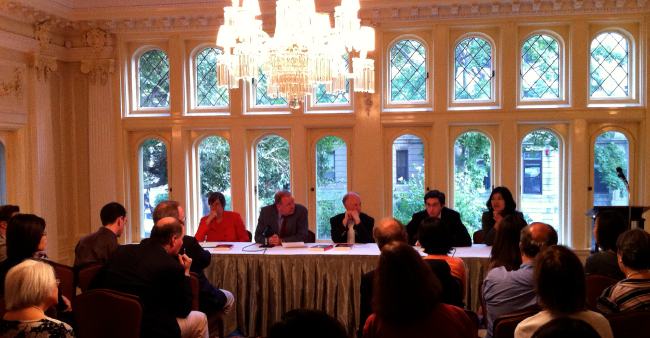 China-book-panel Professors Perry, Fewsmith, Heffner, Cunningham and Ye at the book launch panel of 'China Today, China Tomorrow'