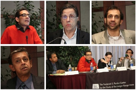 Panel #4: Economic Development: Abhijit Banerjee, Mark Rosenzweig, Asim Khawaja and Dilip Mookherjee.