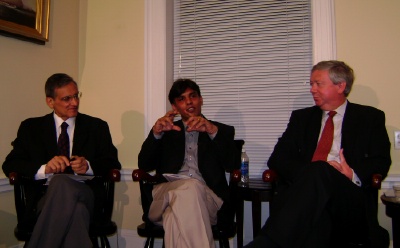 Mukul Sanwal, Abid Suleri and Hans Hoogeveen at Pardee House
