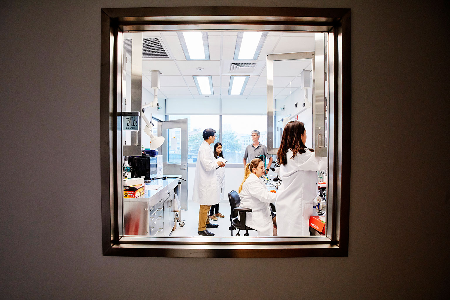 Students working in a laboratory within the College of Engineering