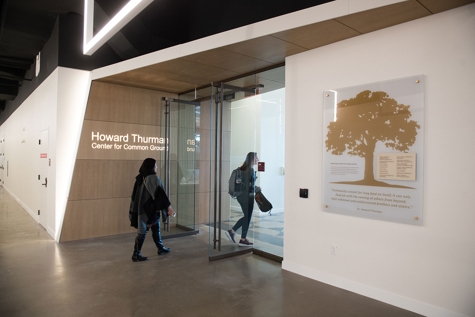 Students entering the Howard Thurman Center for Common Ground