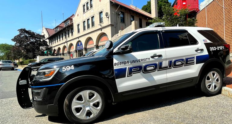 BUPD police cruiser outside of headquarters