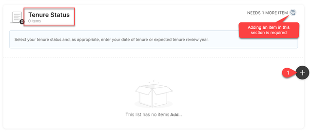 Click the black plus sign to the right to add item