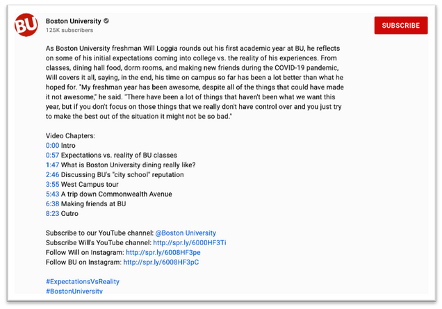 example of a youtube description