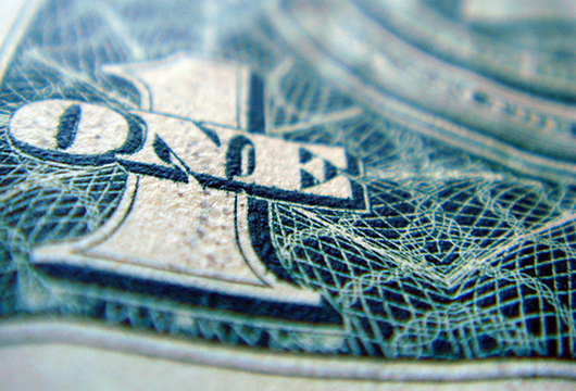 Close-up photograph of a US dollar bill
