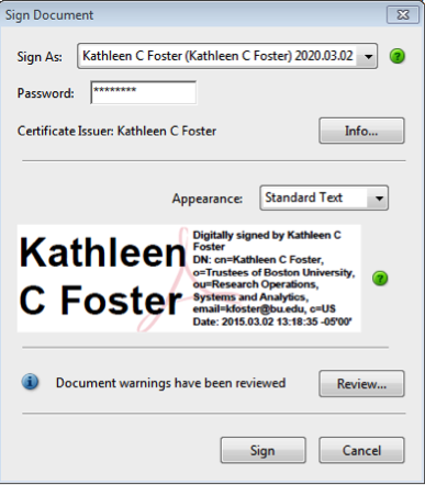 Digitially signing 5