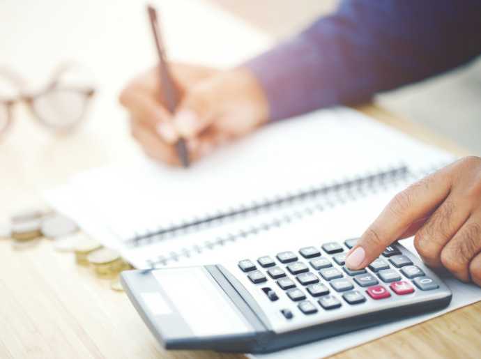 Person using a calculator