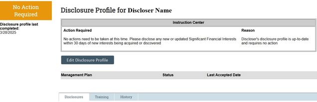 Huron COI Disclosure Profile No Action Required