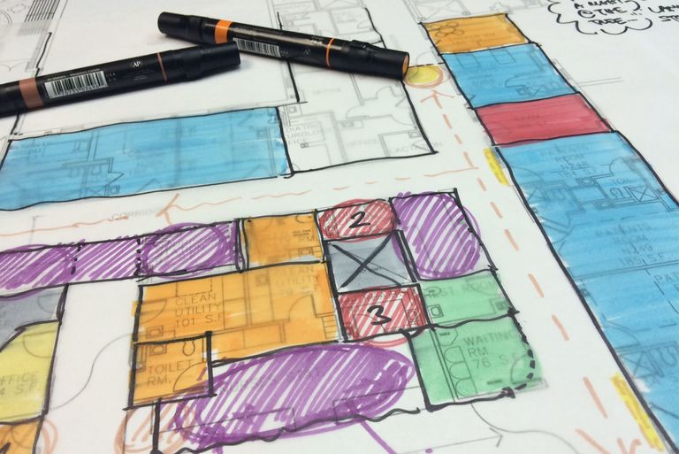 Sketch of hospital design layout