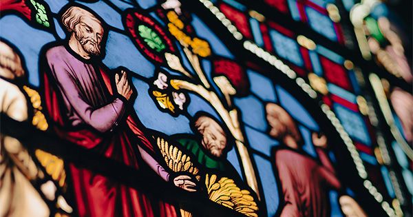 Stained glass window in a church
