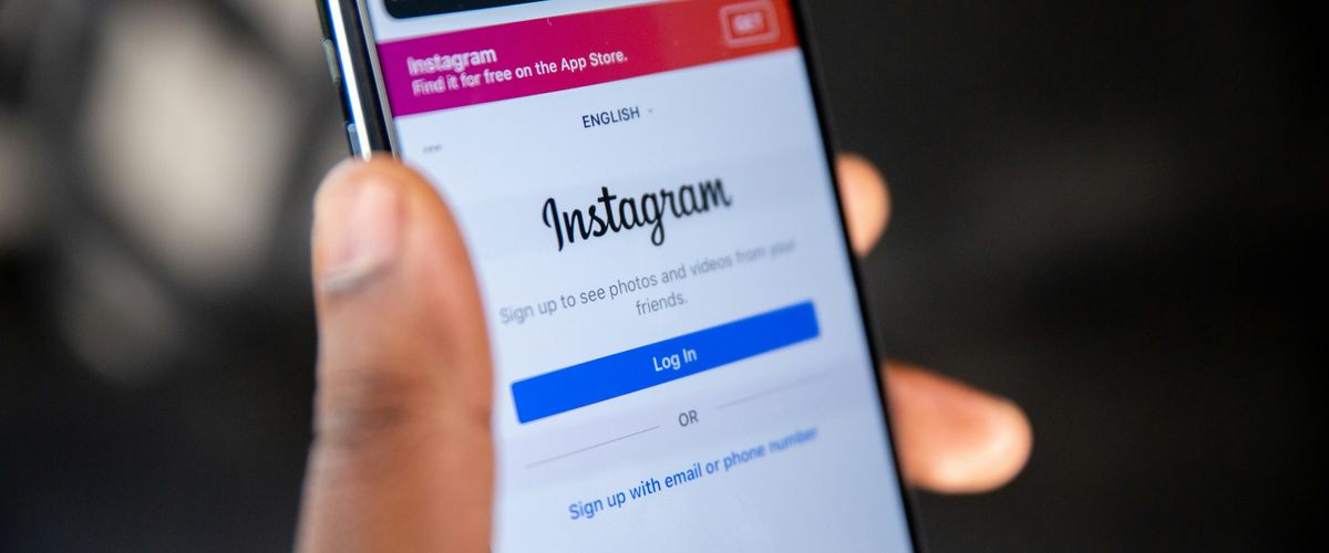 Instagram log in page on a smartphone